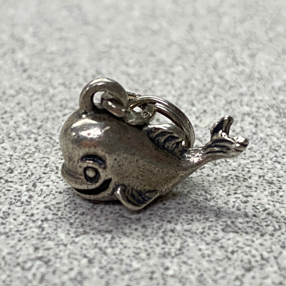 Sterling Silver Cute Whale Charm Pendant Sterling Marked